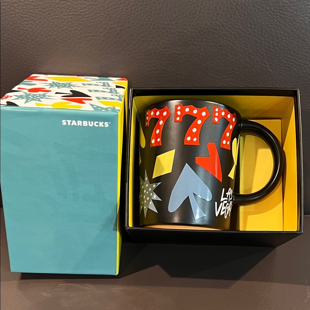 Starbucks mug Las Vegas black 777 red yellow
